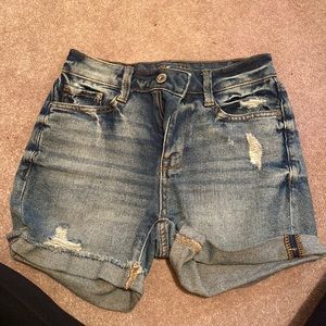 These jean shorts are nice and they are fingertip length.